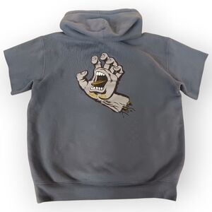 Y2k Santa Cruz Skateboards Grunge Hoodie - Cut Sleeves - M